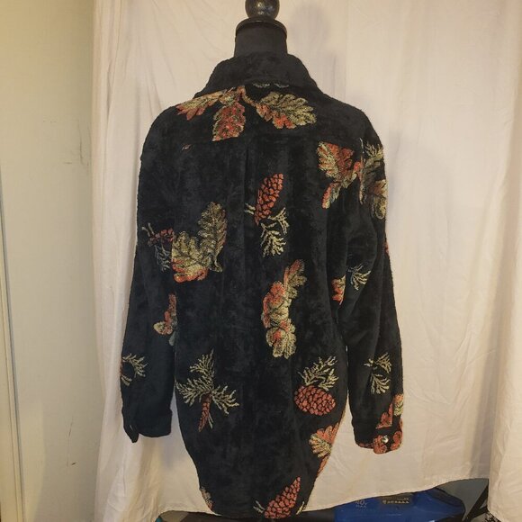 Cedar Island Black, Red & Orange Fall Over Shirt, Size L - Picture 6 of 7